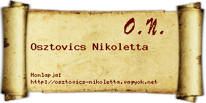Osztovics Nikoletta névjegykártya